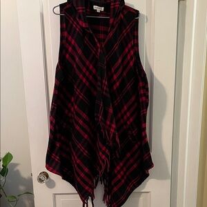 Rewind Red and Black Plaid Vest